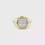Load and play video in Gallery viewer, 14KT Yellow Gold Cushion Cluster Ring with Round Brilliant-Cut Diamonds
