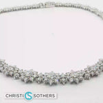 Load and play video in Gallery viewer, 18KT White Gold Diamond Graduated Choker Necklace (20.56 cttw diamonds)
