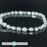 Load and play video in Gallery viewer, 14KT White Gold 6.00ct Lab Multi‑Shape Diamond Tennis Bracelet
