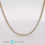 Load and play video in Gallery viewer, 18KT Yellow Gold Diamond Tennis Necklace (2.42 cttw diamonds)

