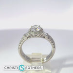 Load and play video in Gallery viewer, 14KT White Gold 1.53ct Lab Round Diamond Solitaire Engagement Ring &amp; Band Set
