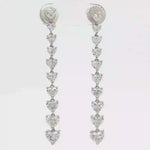 Load and play video in Gallery viewer, 18KT White Gold Heart-Shaped Diamond Dangle Earrings (4.63 cttw)
