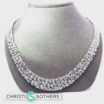 Load and play video in Gallery viewer, 14KT White Gold 26.83ct Lab Multi-Diamond Cluster Necklace

