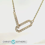 Load and play video in Gallery viewer, 14KT Yellow Gold 1.03ct Lab‑Grown Diamond Paper Clip Necklace
