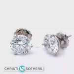 Load and play video in Gallery viewer, 14KT Certified Lab-Grown Ideal Cut Round Diamond Basket Pushback Earrings (8.18 CTTW)
