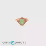 Load and play video in Gallery viewer, 14KT Yellow Gold Oval Cabochon Opal Cocktail Ring with Diamond Accents (0.91 ct)