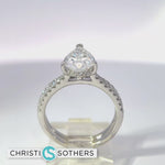 Load and play video in Gallery viewer, 14KT White Gold 2.49ct Lab Pear Shape Diamond Engagement Ring &amp; Band Set

