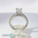Load and play video in Gallery viewer, 14KT White Gold 2.45ct Lab‑Grown Certified Radiant‑Cut Diamond Engagement Ring
