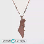 Load and play video in Gallery viewer, 18kt Matte Rose Gold Israel map with diamond Magendavid
