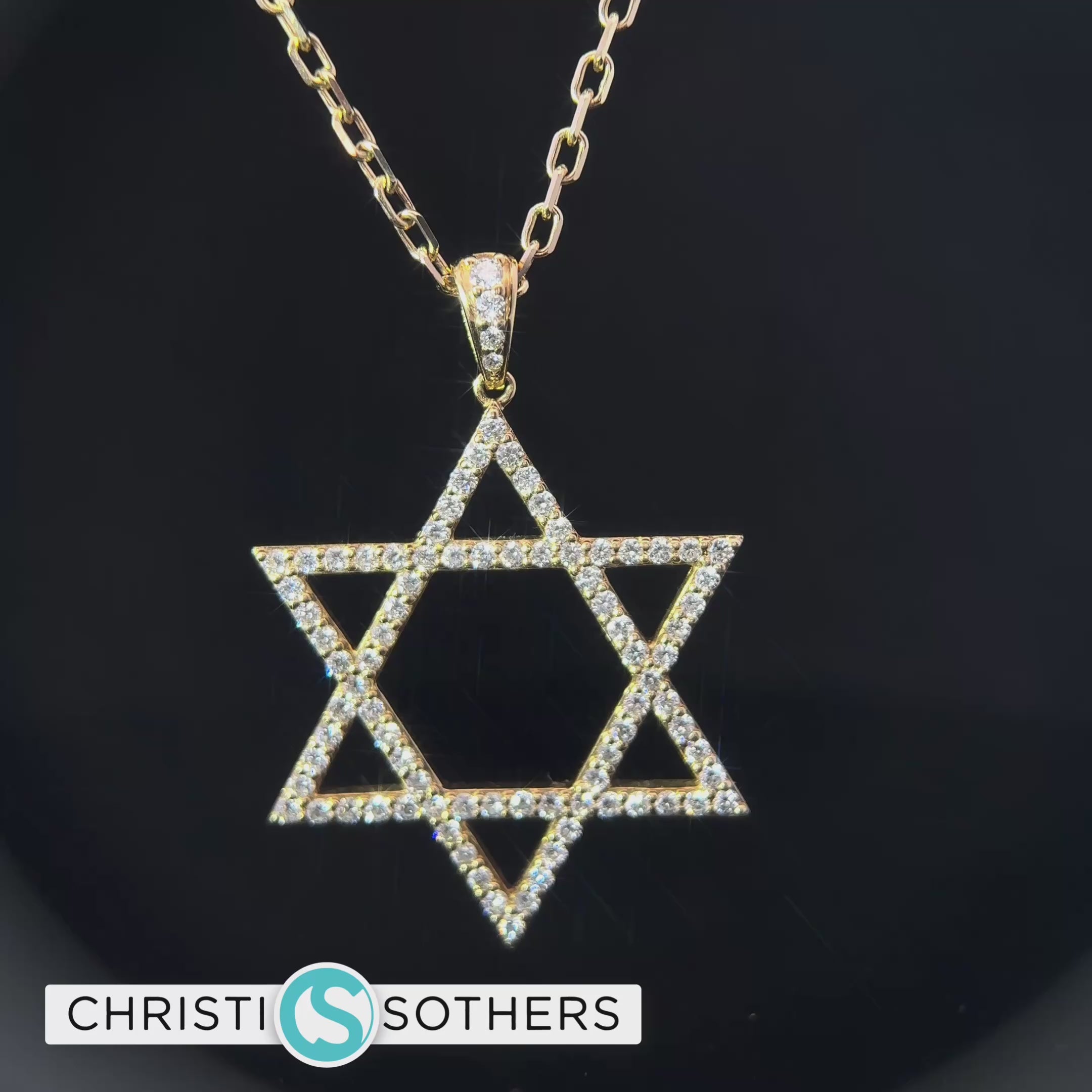 18KT Yellow Gold MagenDavid Pendant
