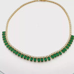 Load and play video in Gallery viewer, Gold-Plated Sterling Silver Cabochon Green Crystal Necklace

