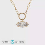 Load and play video in Gallery viewer, 14KT Yellow Gold Bezel Marquise Diamond Necklace (2.04 ct, Lab-Grown)
