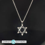 Load and play video in Gallery viewer, 14KT White Gold Diamond Studded Magen David
