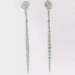 Load and play video in Gallery viewer, 18KT White Gold Diamond Long Bar Earrings (1.55 cttw diamonds)
