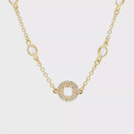 Load and play video in Gallery viewer, Gold-Plated Sterling Silver Chain Necklace with Halo Crystal Accents
