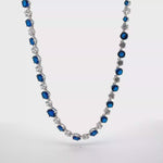 Load and play video in Gallery viewer, Royal Blue Graduated Crystal Sterling Silver Necklace
