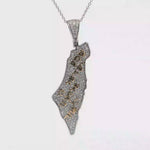 Load and play video in Gallery viewer, 14KT White Gold Reversible Pavé Diamond &amp; Enamel State of Israel Necklace
