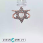 Load and play video in Gallery viewer, Custom 18KT Rose Gold Star of David ring
