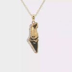 Load and play video in Gallery viewer, 14KT Yellow Gold Israel Pendant with Round Brilliant Cut Diamonds
