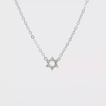 Load and play video in Gallery viewer, Gold-Plated Sterling Silver Magen David Necklace (5.60 mm)
