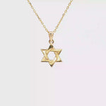 Load and play video in Gallery viewer, 14KT White or Yellow Gold Magen David Pendant – Small or Medium
