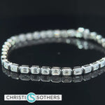 Load and play video in Gallery viewer, 14KT White Gold 5.05ct Lab Emerald Cut Diamond East/West Tennis Bracelet
