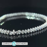 Load and play video in Gallery viewer, 14KT White Gold 7.45ct Lab Emerald Cut Diamond Tennis Bracelet
