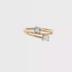 Load and play video in Gallery viewer, 14KT Yellow Gold Emerald-Cut Diamond Bypass Ring with Lab-Grown Diamonds (0.54 cttw)