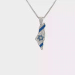 Load and play video in Gallery viewer, 14KT Yellow Gold Pavé Diamond &amp; Enamel State of Israel Pendant
