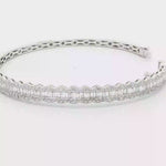Load and play video in Gallery viewer, 14KT White Gold Diamond Baguette Bangle (2.42 cttw diamonds)
