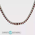 Load and play video in Gallery viewer, 18KT White Gold Vibrant Pear Ruby &amp; Diamond Pear Necklace
