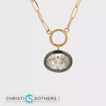 Load and play video in Gallery viewer, 14KT Yellow Gold Oval Bezel Necklace with Lab-Grown Diamond Pendant (2.59 ct)