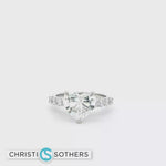 Load and play video in Gallery viewer, 14KT White Gold Heart-Shaped Diamond Ring with Lab-Grown Diamonds (3.55 cttw)