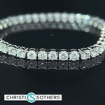 Load and play video in Gallery viewer, 14KT White Gold 9.95ct Lab Round Diamond Tennis Bracelet
