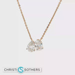 Load and play video in Gallery viewer, 14KT Yellow Gold Double Pear Diamond Necklace with Lab-Grown Diamonds (2.07 cttw)