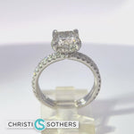 Load and play video in Gallery viewer, 14KT White Gold 2.81ct Lab Cushion Cut Diamond Engagement Ring &amp; Band Set
